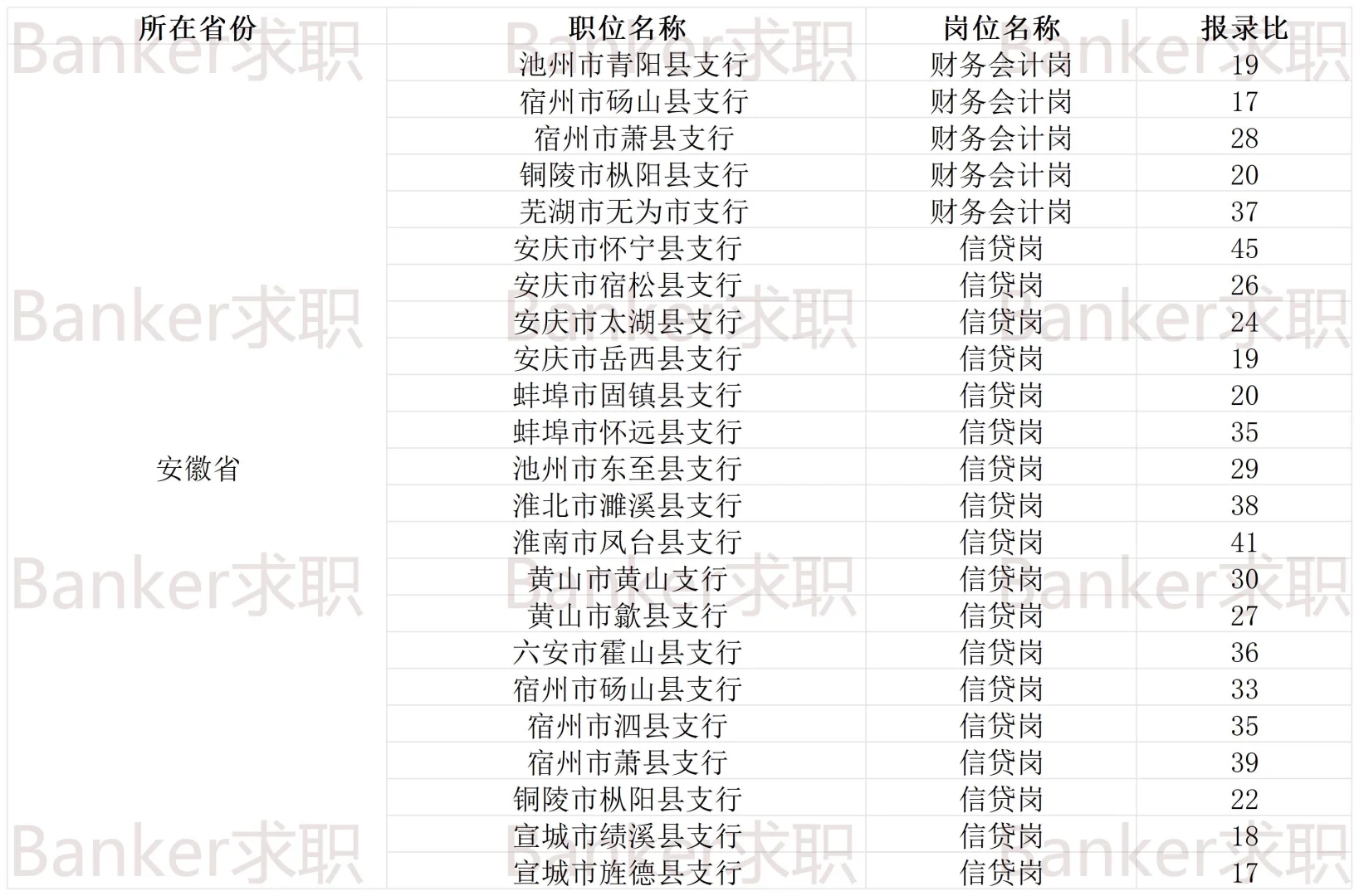 安徽农发行2026年计划招录46人