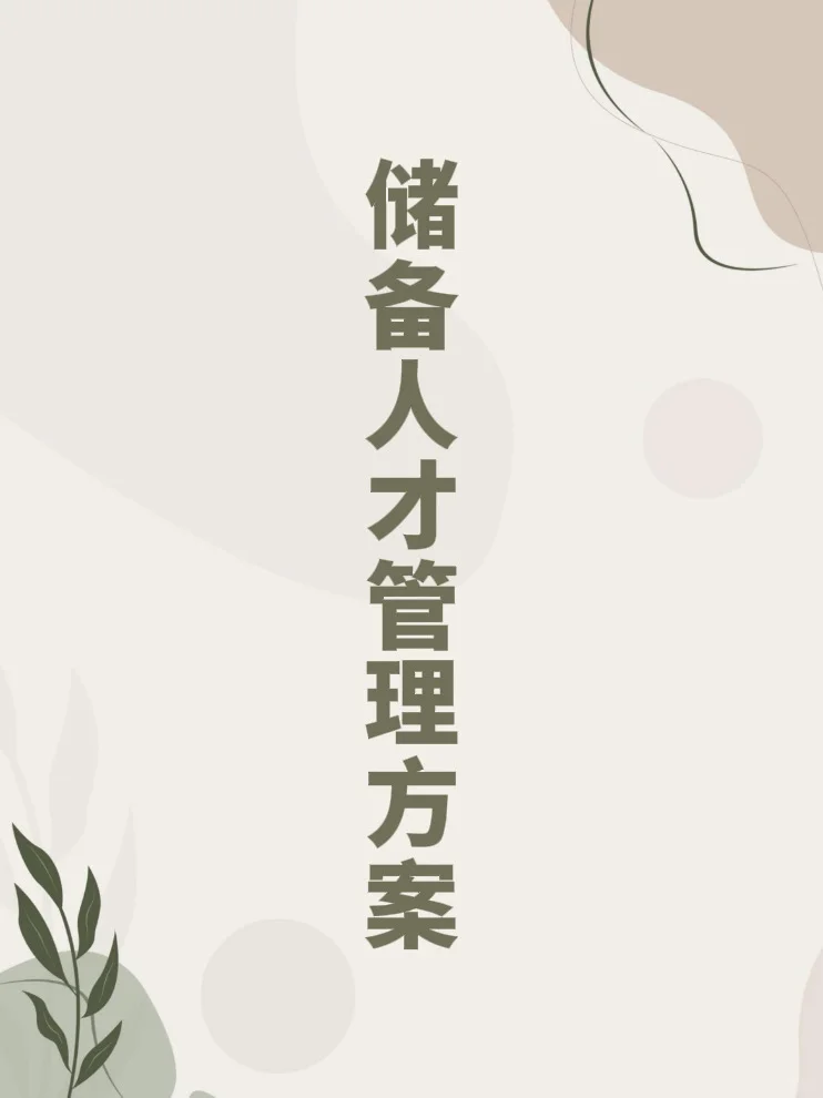HR干货：储备人才管理方案（共11页）