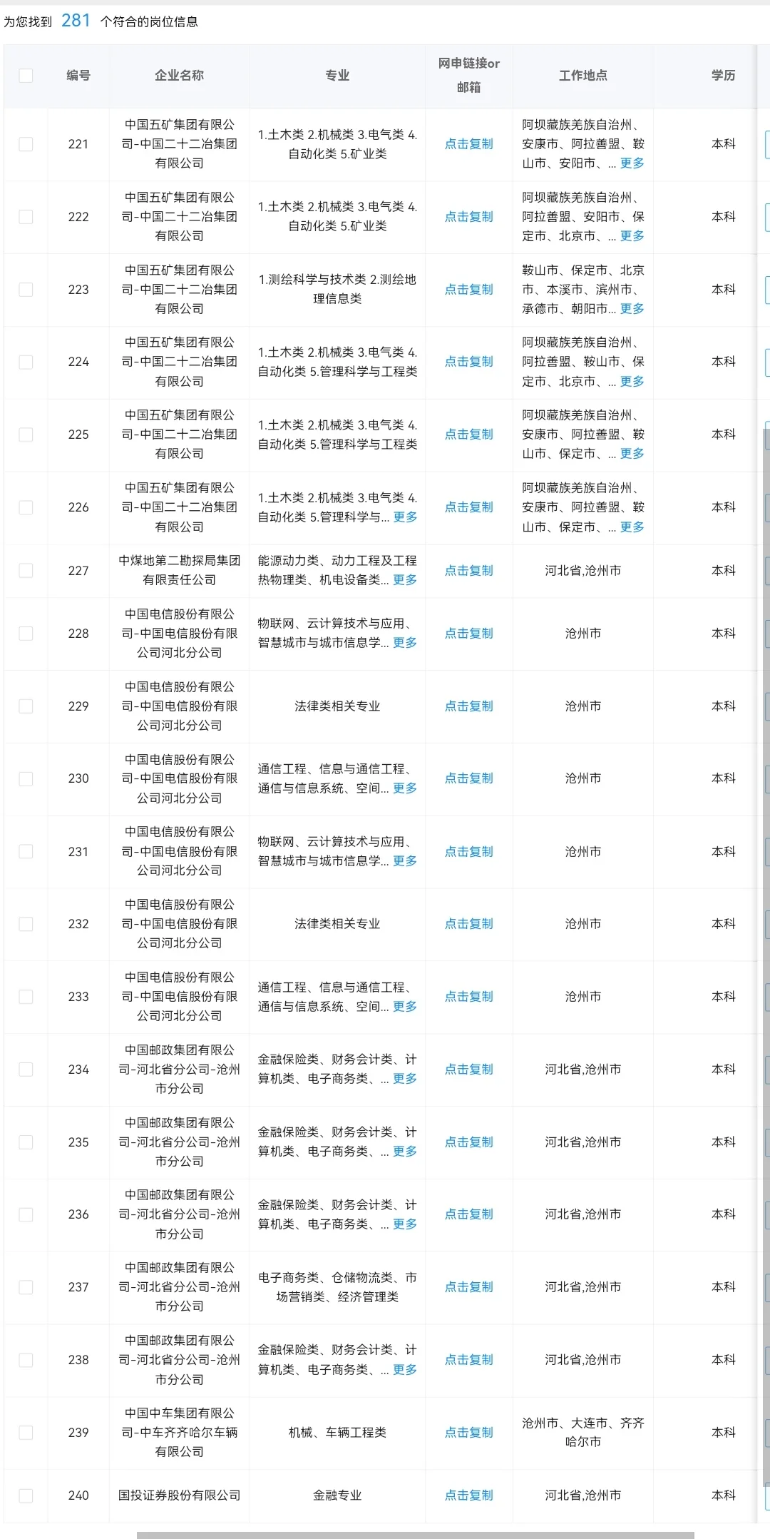 河北沧州秋招可投央国企