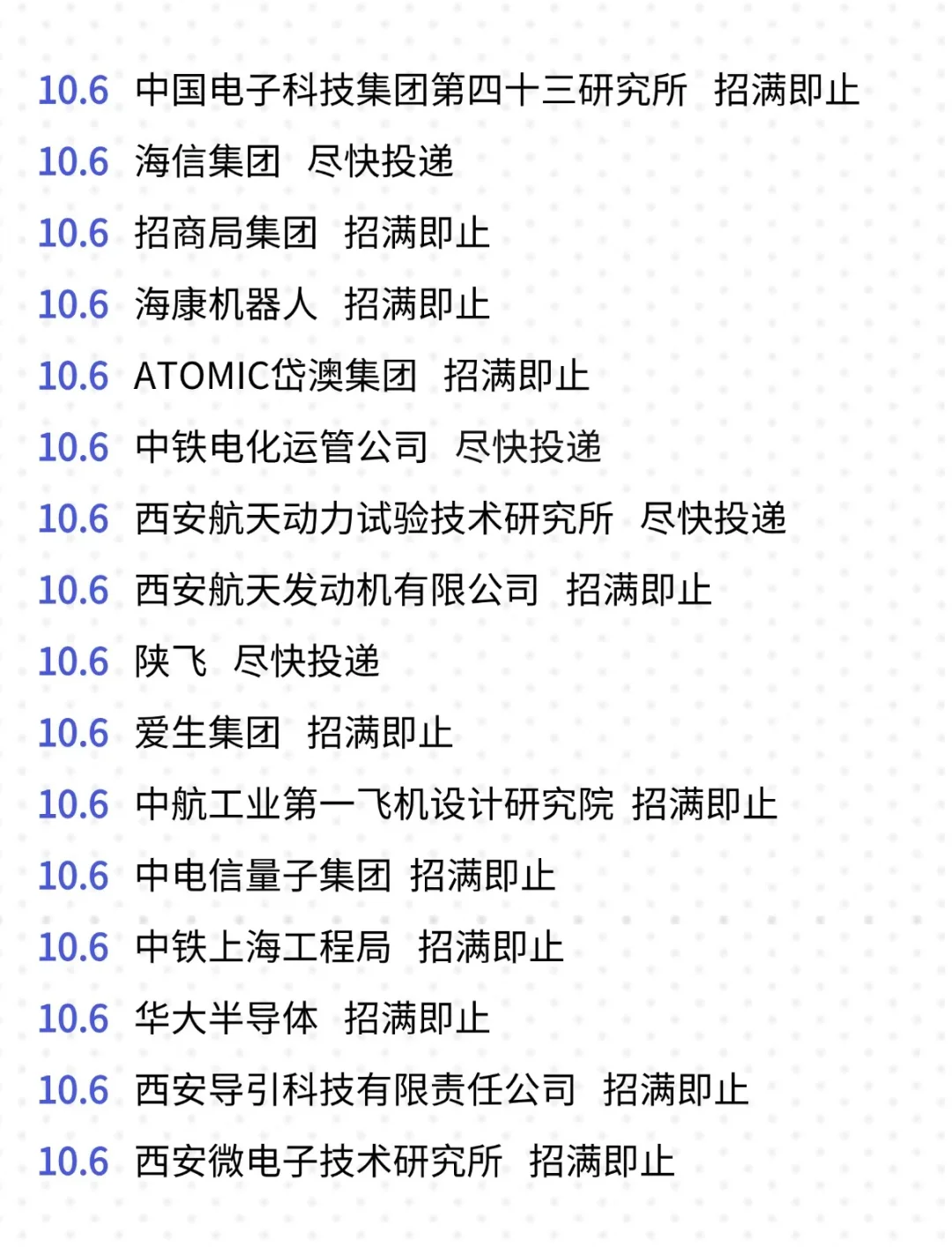 进入10月，这些陕西央国企秋招必投！