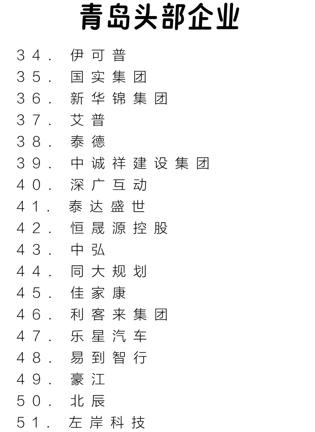 青岛头部企业盘点来啦～