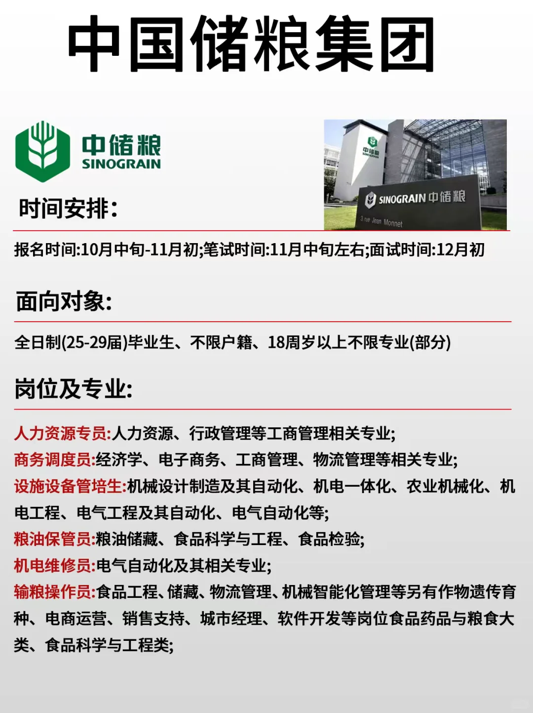 中国储粮集团最新招聘信息！