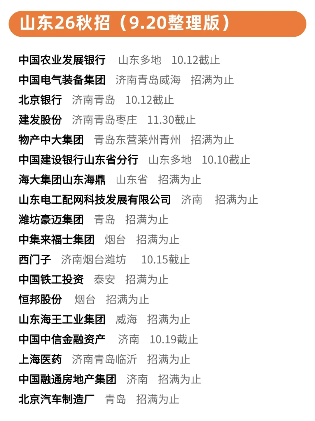 9月份的山东秋招不投真的会后悔！🥺