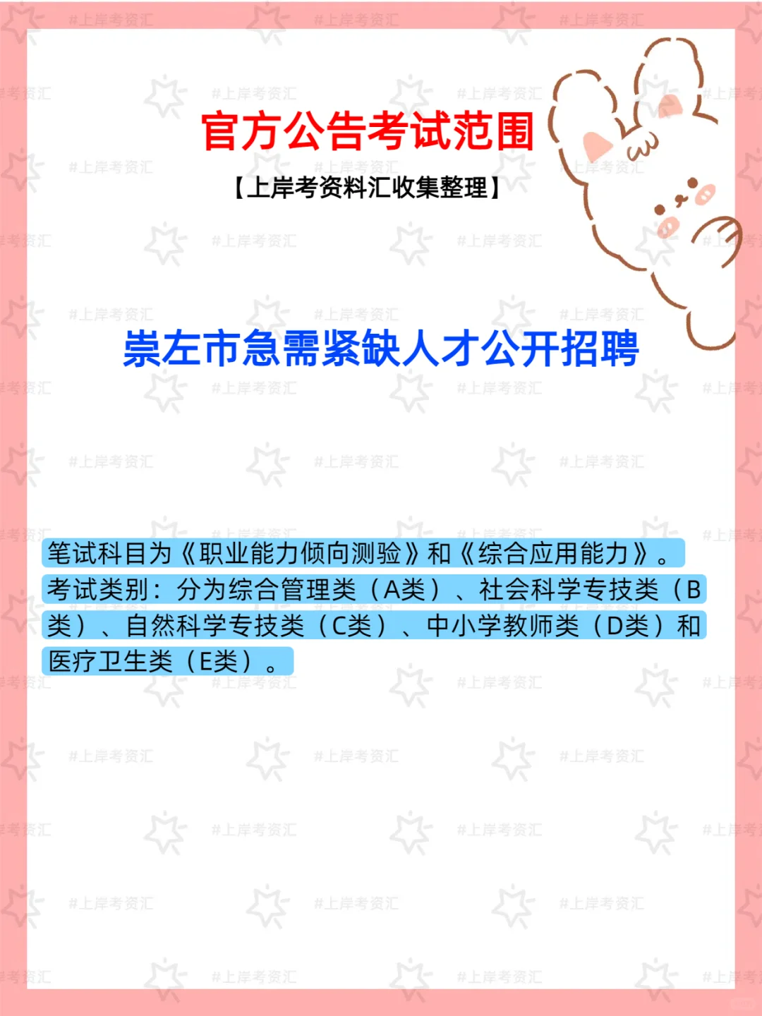 崇左市急需紧缺人才招聘公告