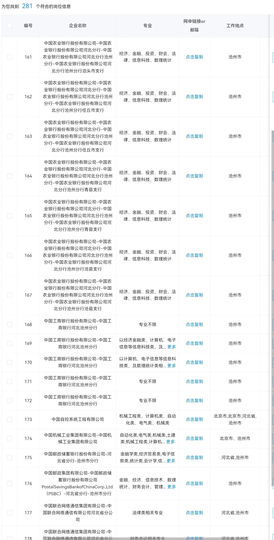 河北沧州秋招可投央国企