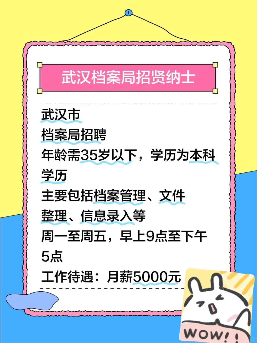 武汉档案局有朋友想来吗！