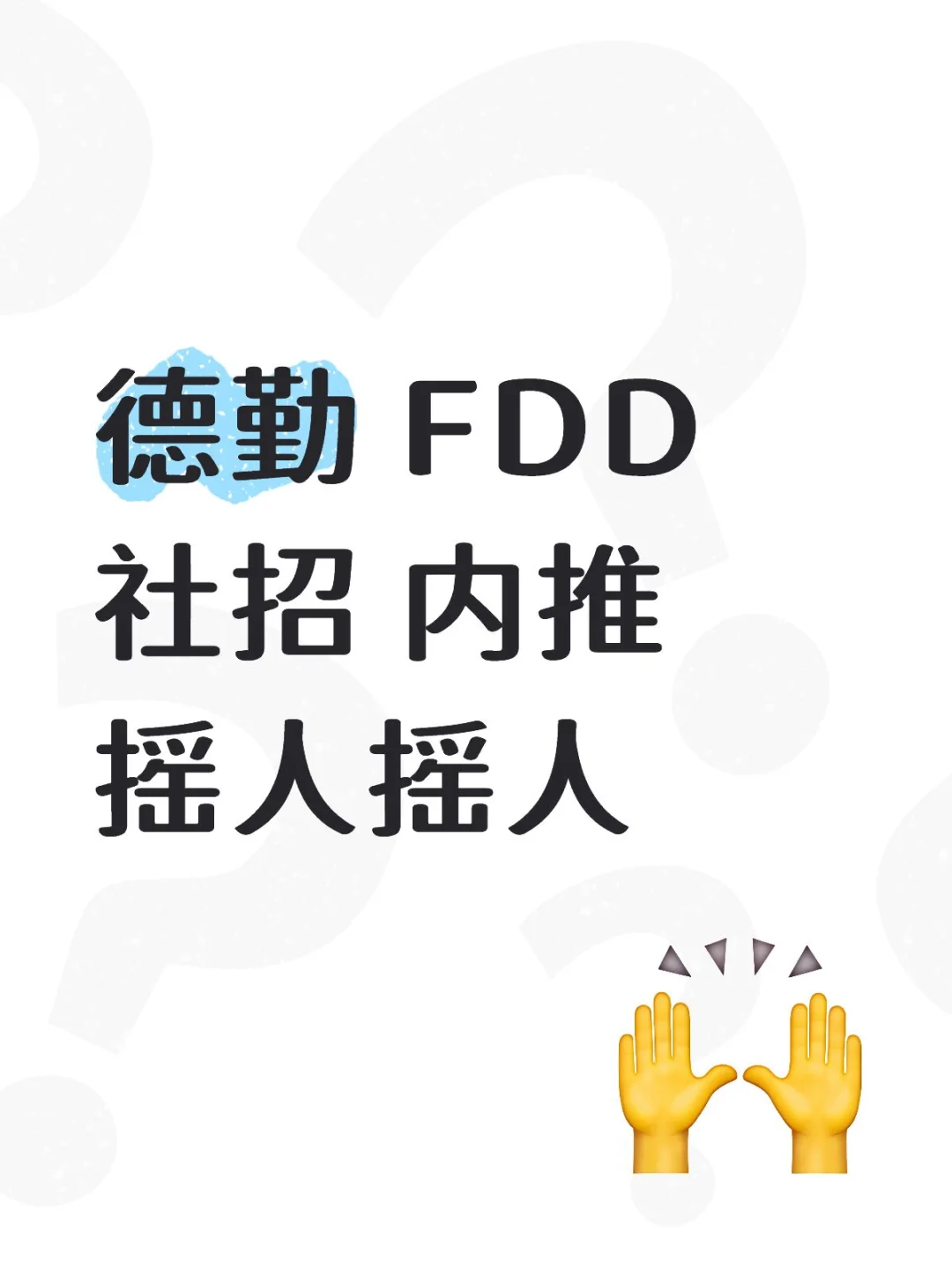 德勤 FDD 社招 内推 摇人摇人