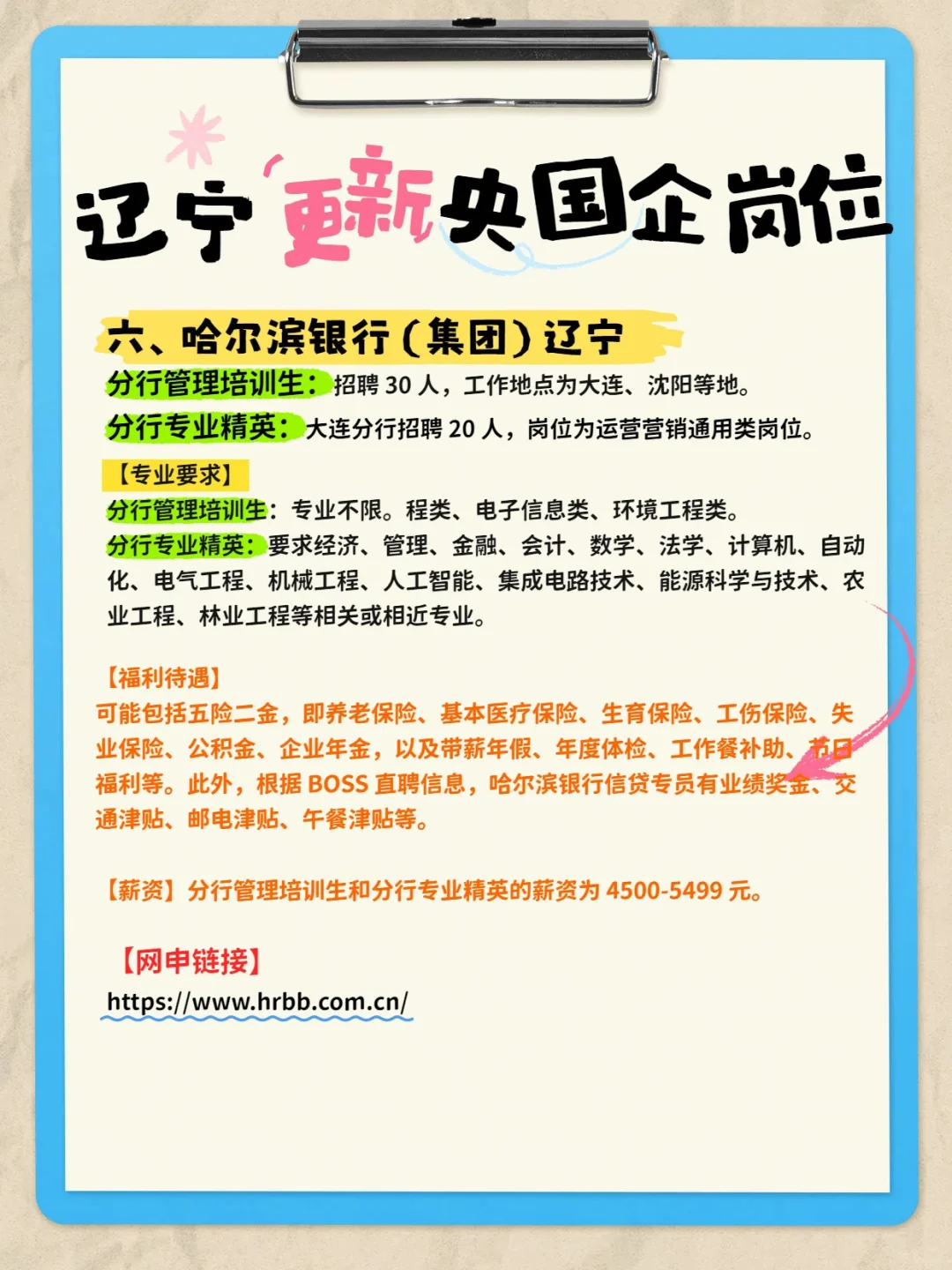 辽宁央国企岗位新鲜出炉！