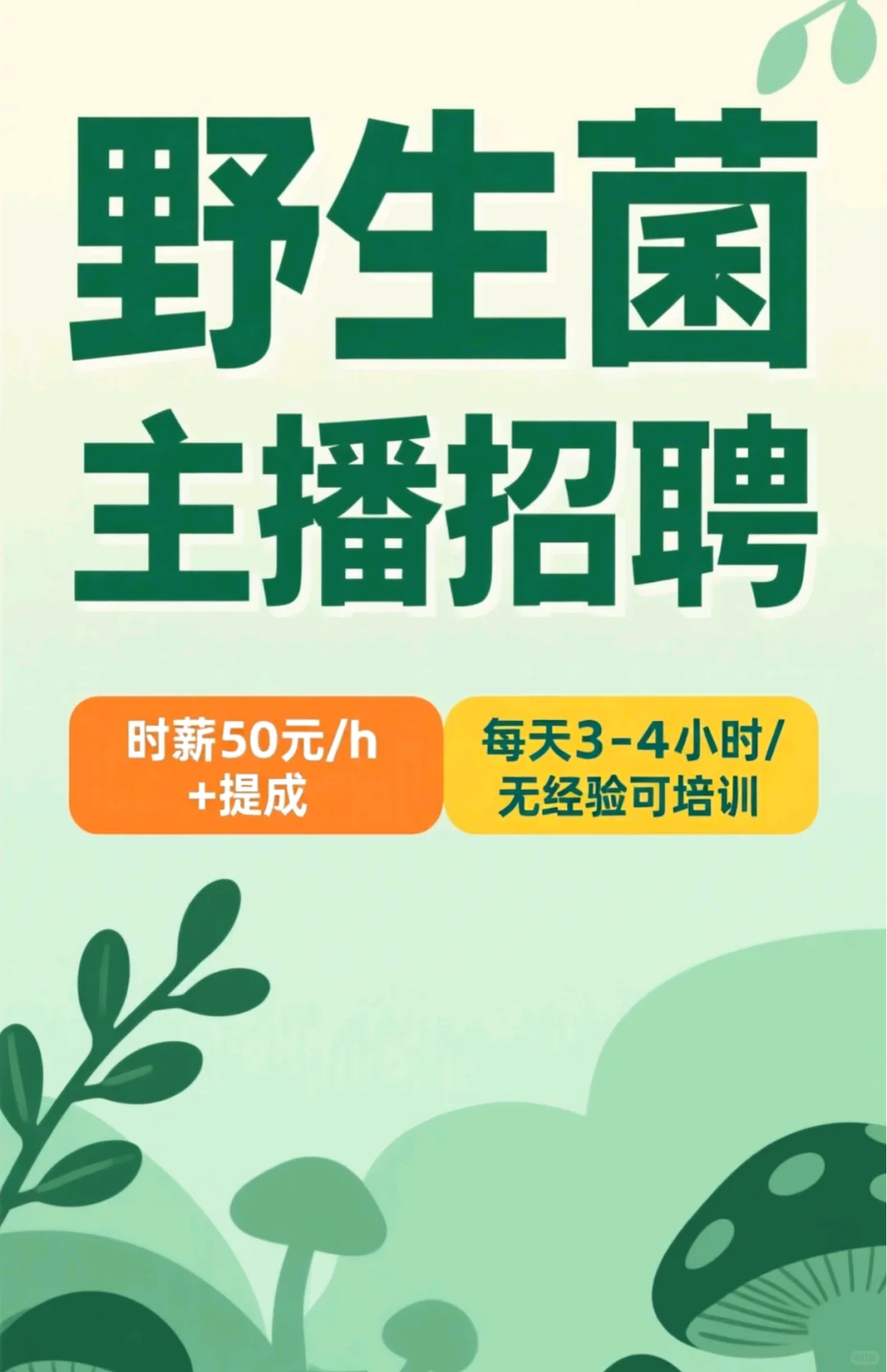 招聘主播（宝妈优先，无经验可培训）