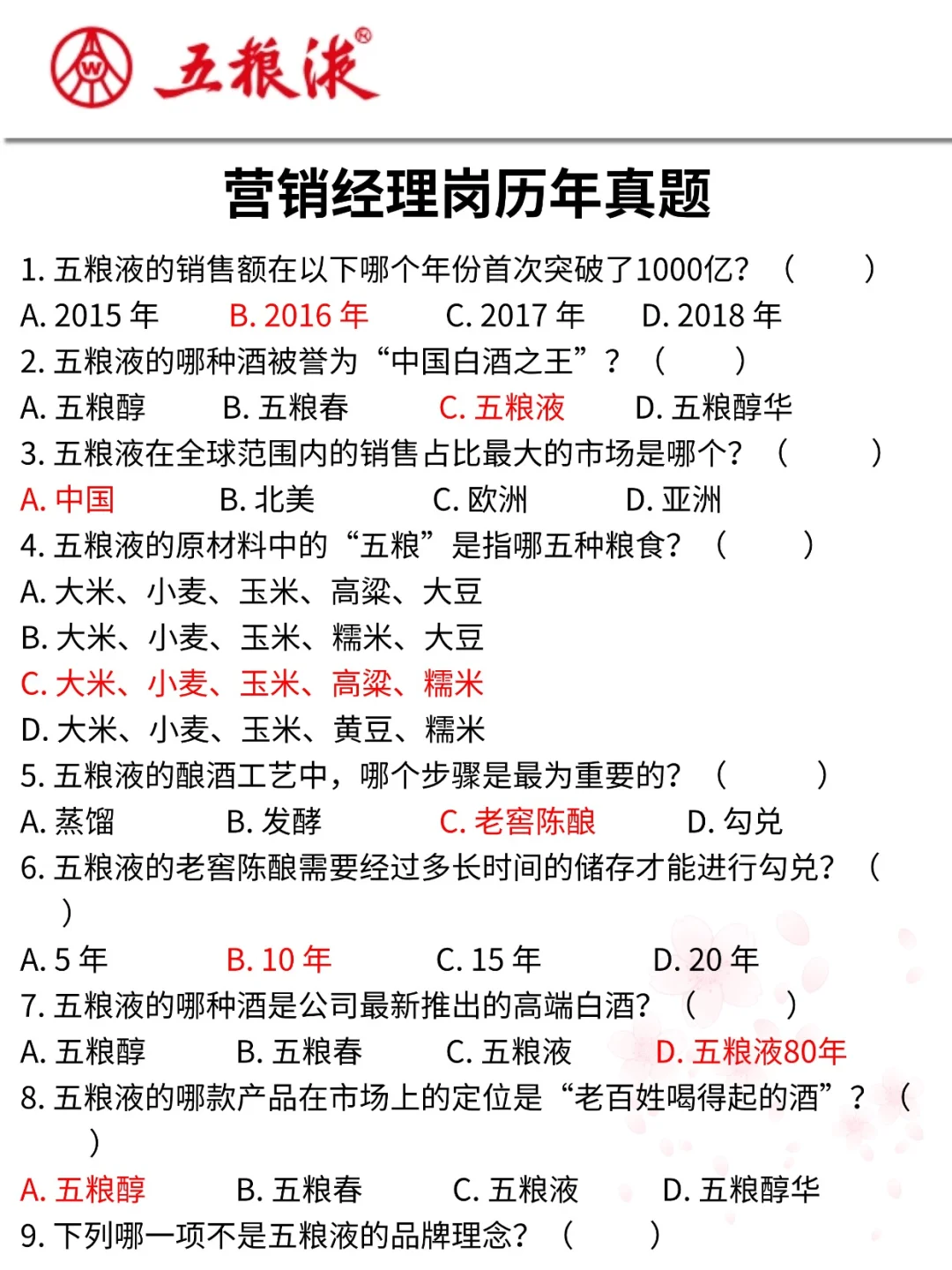 提醒一下去参加26五粮液集团招聘的人