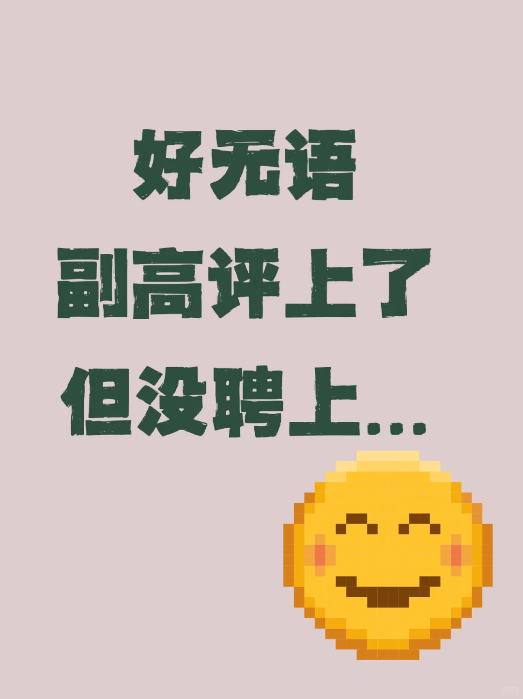 好无语，副高评上了但是没聘上...