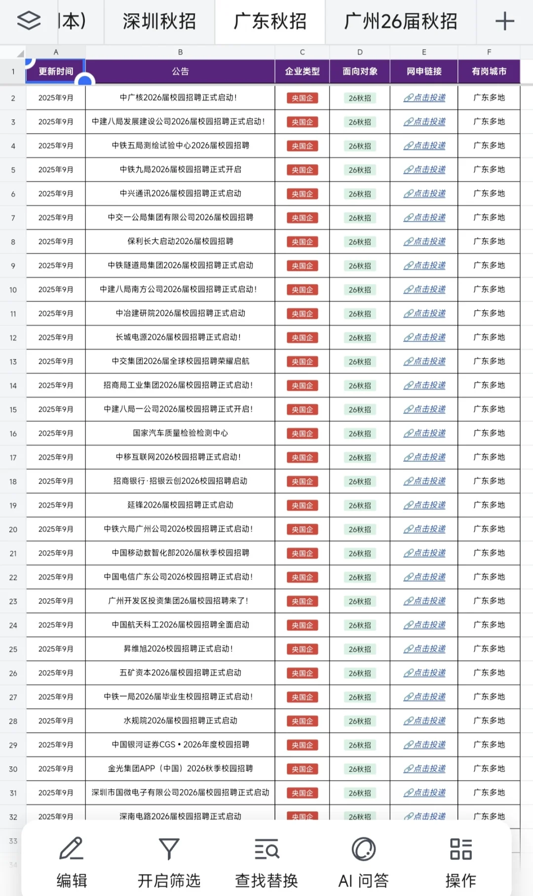 🤩两眼一挣就是投广东秋招！