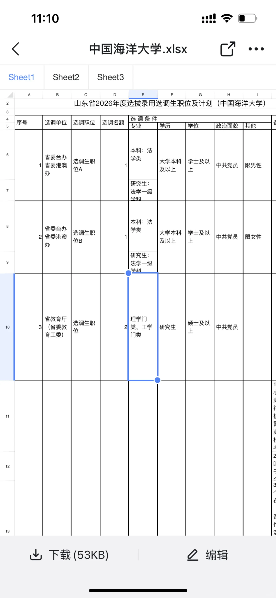山东第一批定向选调职位表已出！速来查岗！