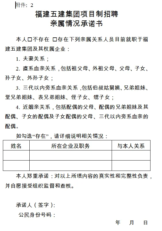 福建省五建建设集团有限公司公开招聘