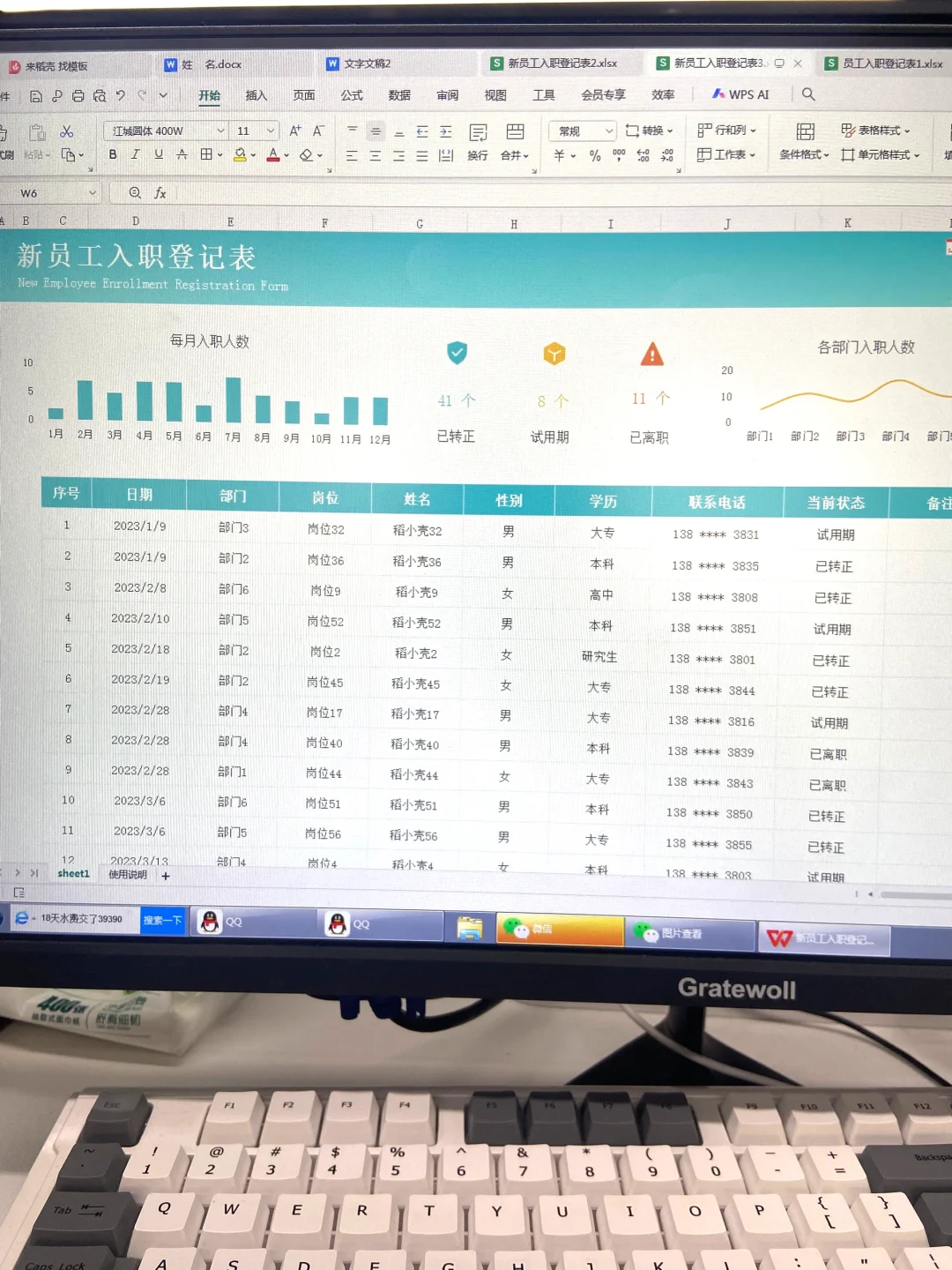 HR必备：新员工入职登记表
