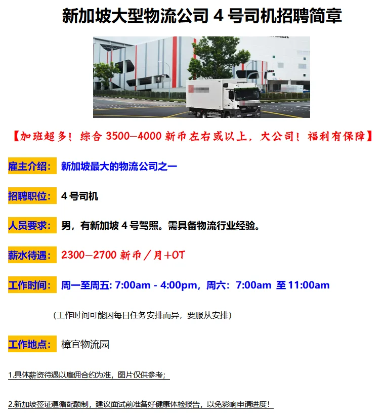 新加坡最大的物流公司招聘