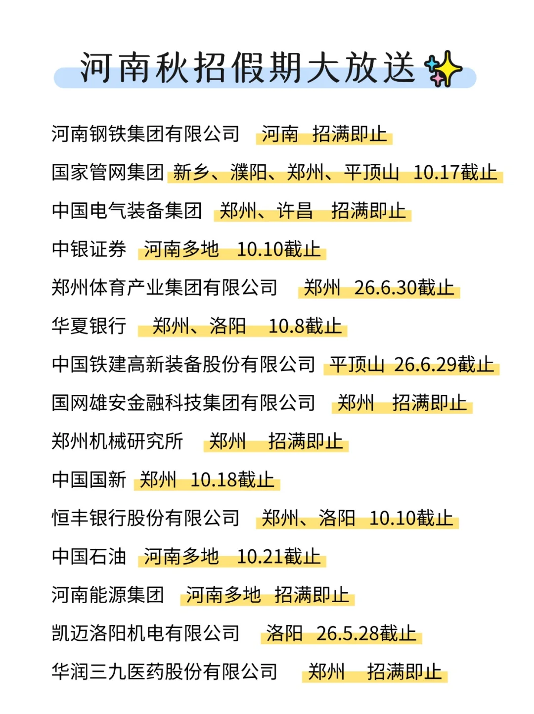 河南秋招还是放假好投！知道的人真少