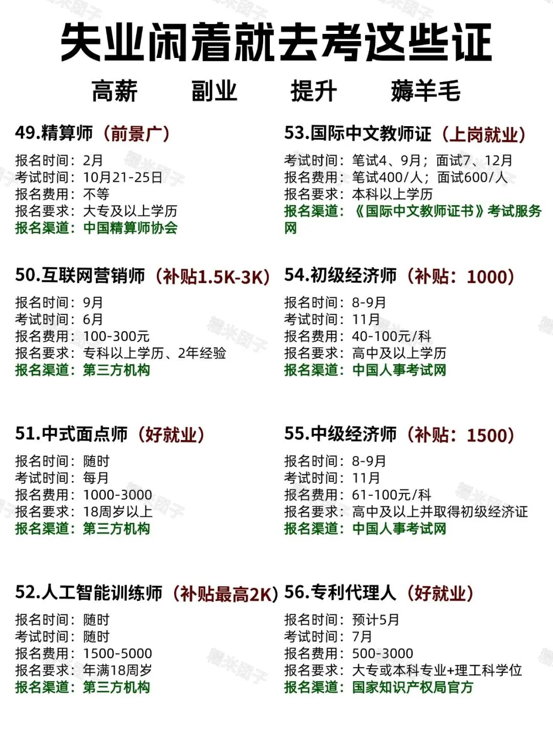 女生失业闲着就去考这些证，别摆烂|||