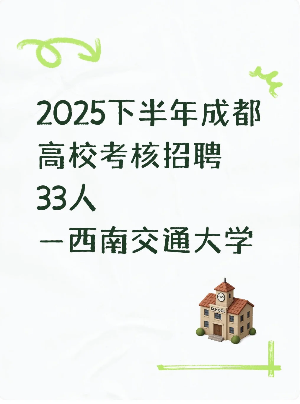 2025下半年西南交通大学考核招聘33人