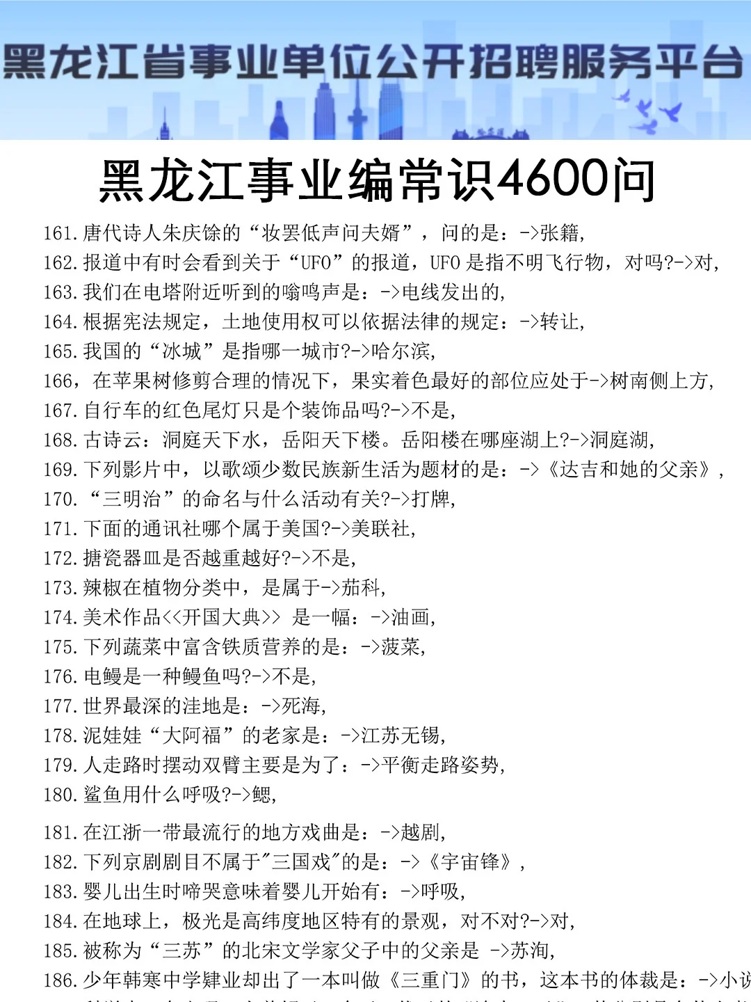 提醒一下：下下周六参加黑龙江事业编考试的