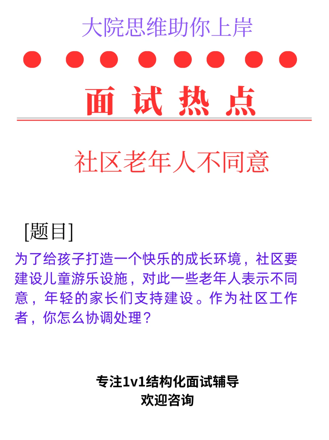 面试热点:社区老年人不同意