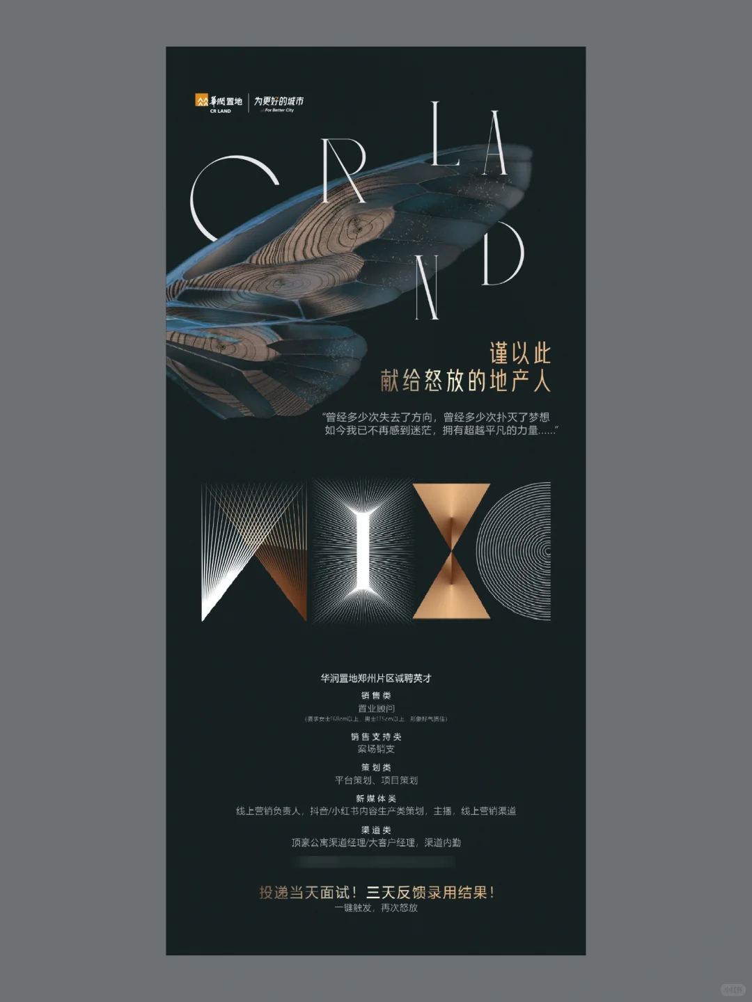 一组高级的招聘海报