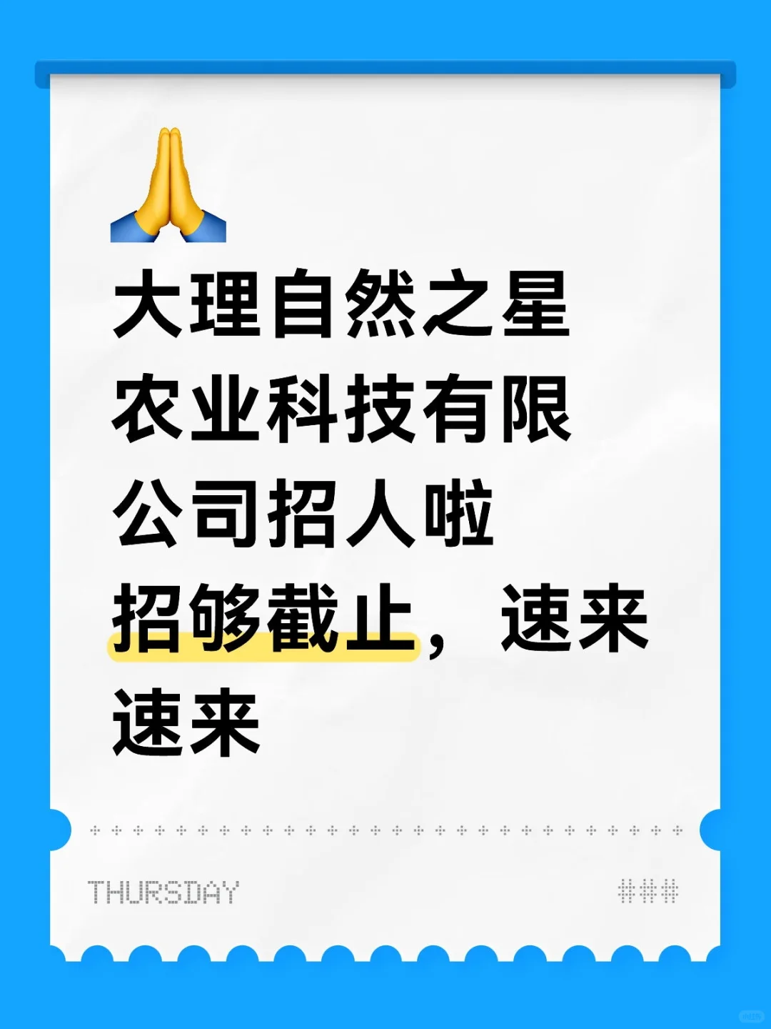 大理招人啦