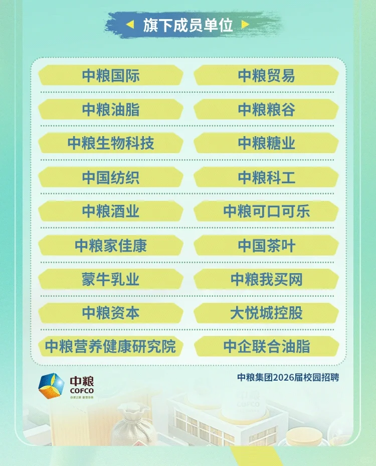 中粮集团2026校园招聘