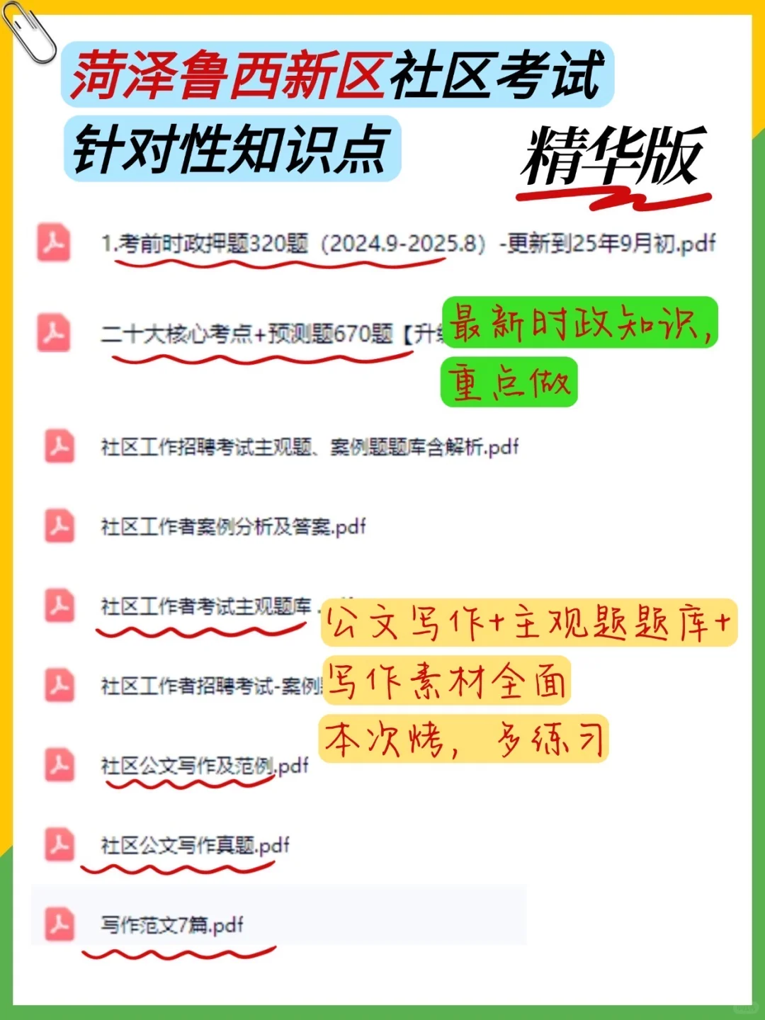 提醒下，考菏泽鲁西新区社区招聘的人，背吧，