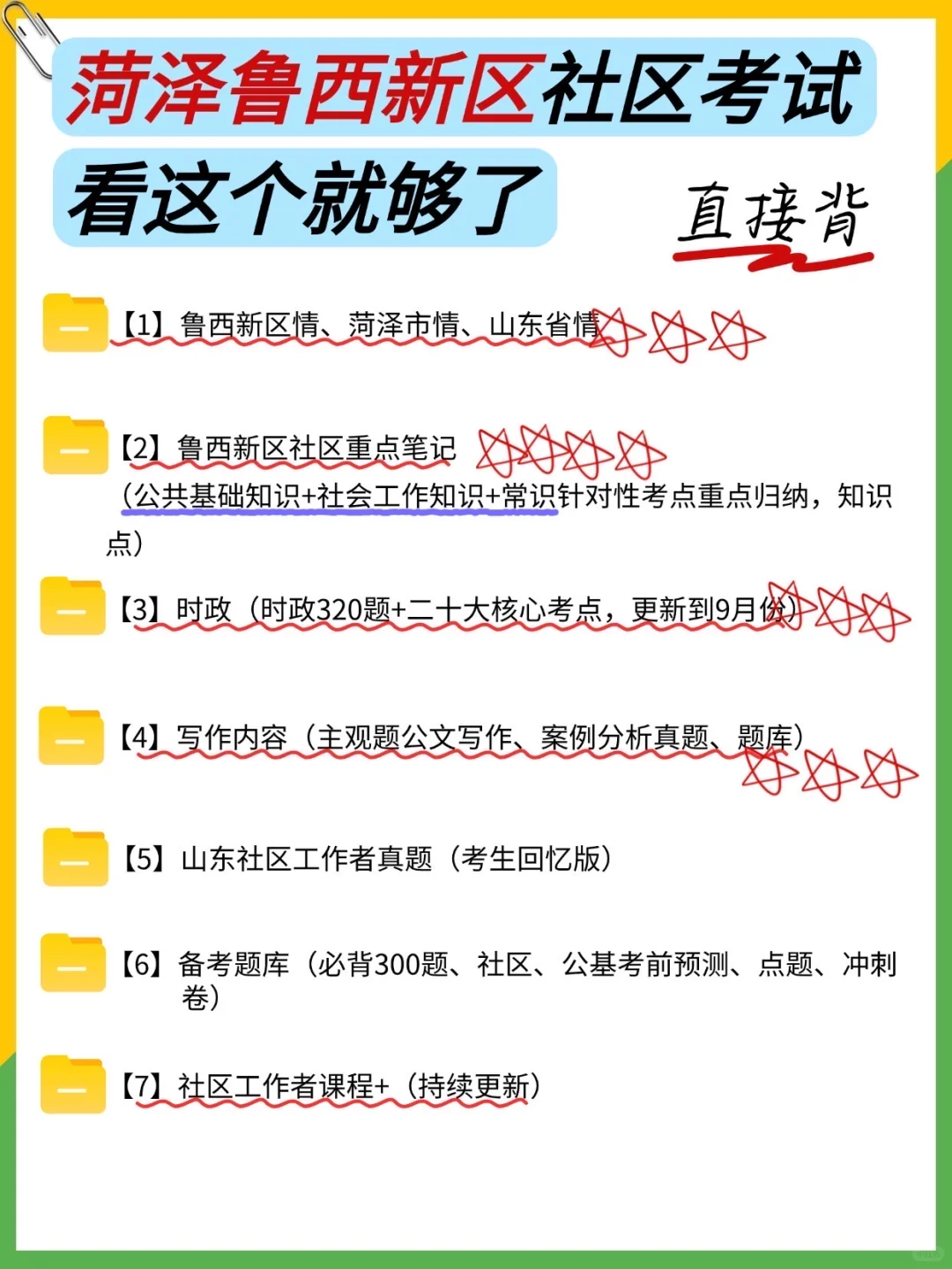 提醒下，考菏泽鲁西新区社区招聘的人，背吧，