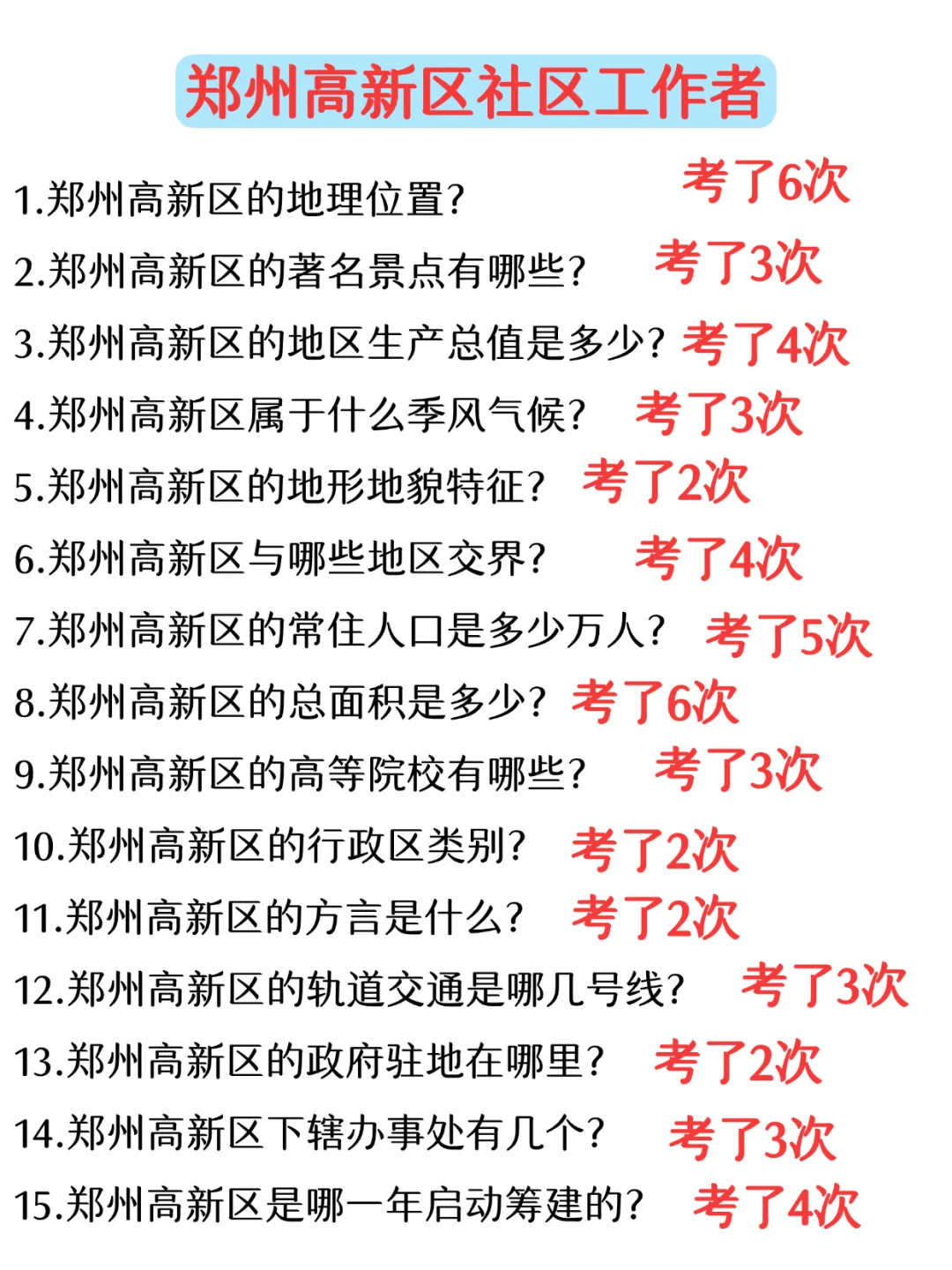 25郑州高新区社区工作者招聘，大概率考这些