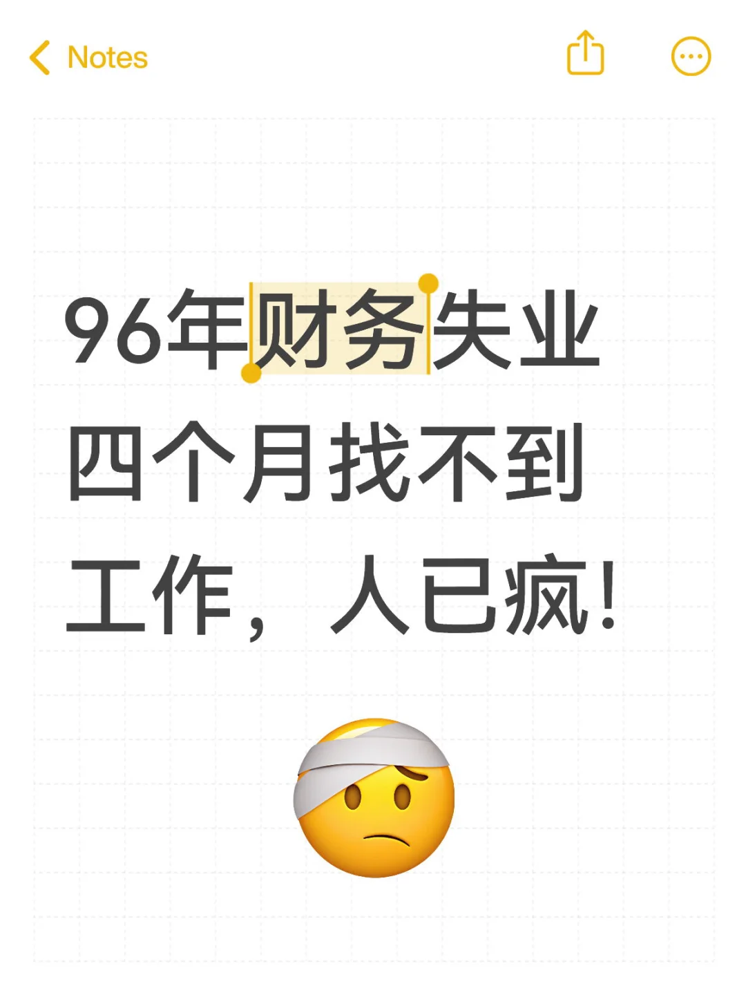 96年财务失业四个月找不到工作，人已疯！