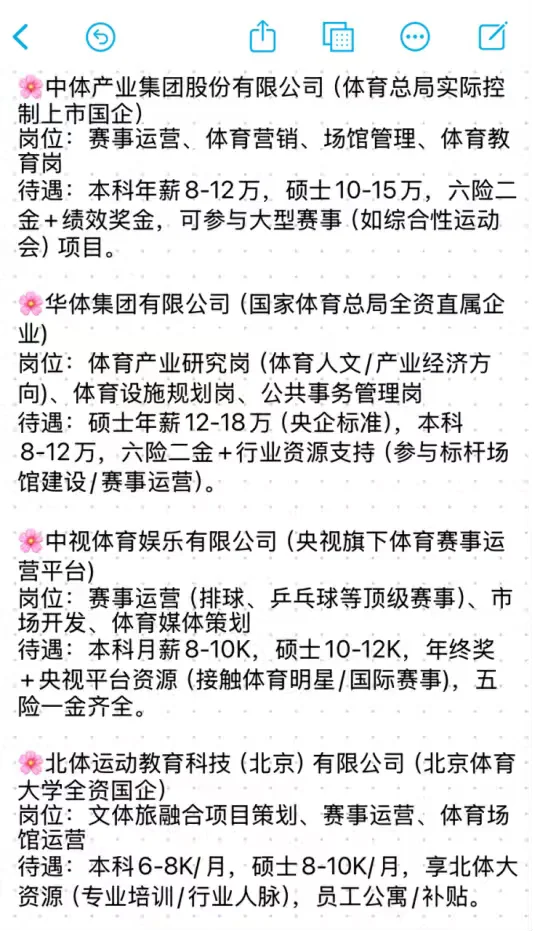 秋招一定要去试试的央国企——体育类