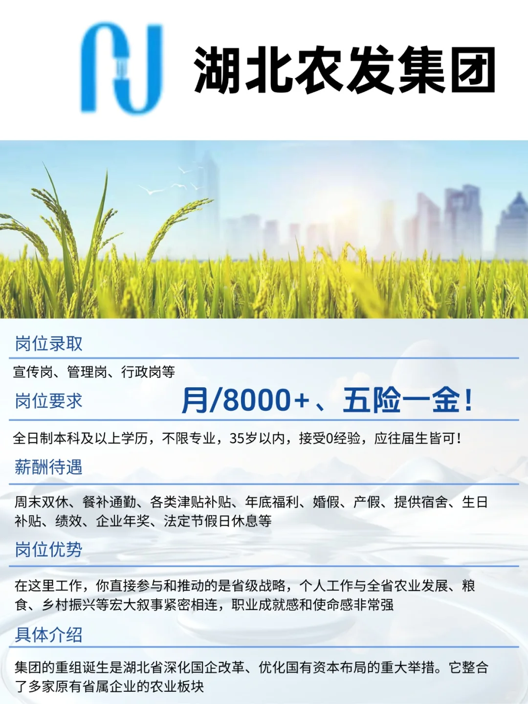 应往届生必看！湖北农发集团秋招启动，速投