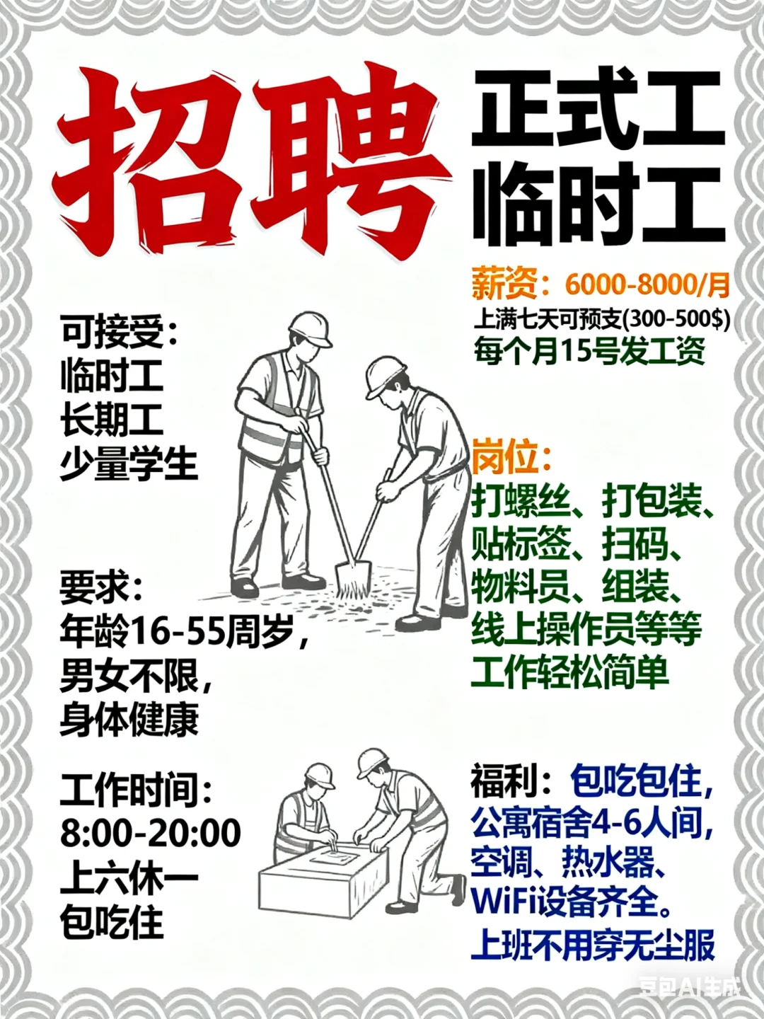 重庆厂区直聘、包吃住
