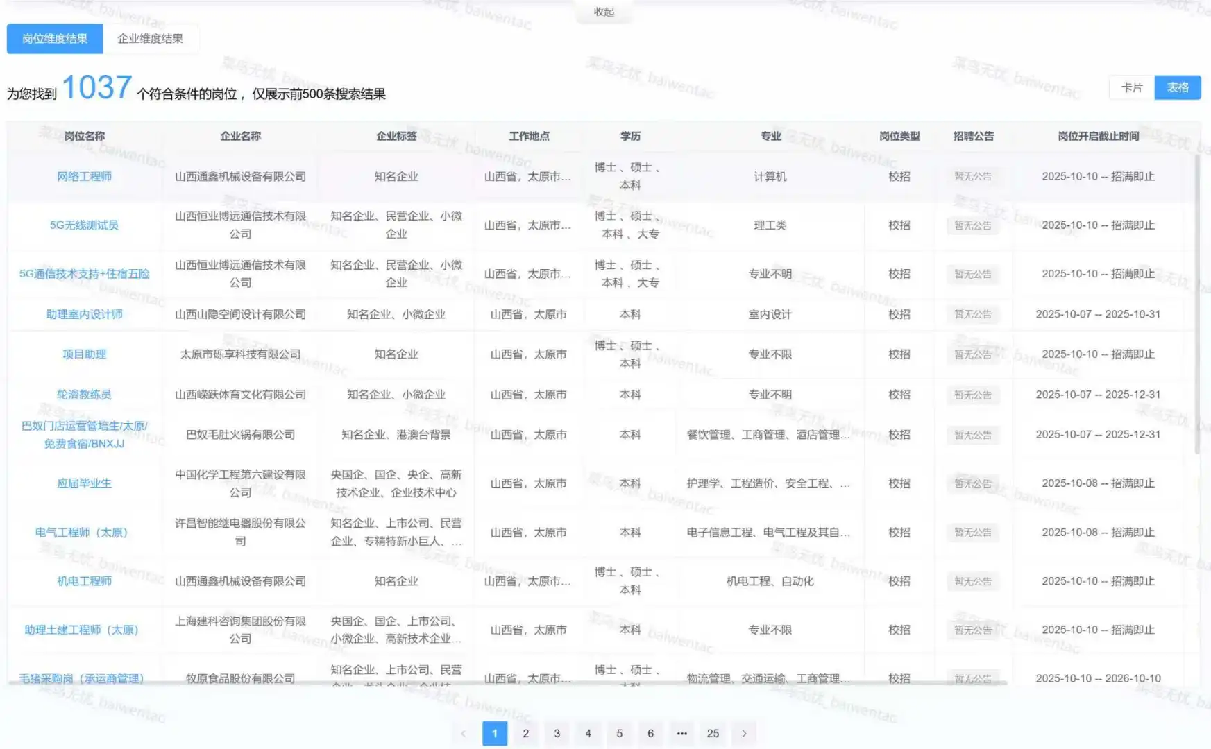 太原市 人才引进计划公告