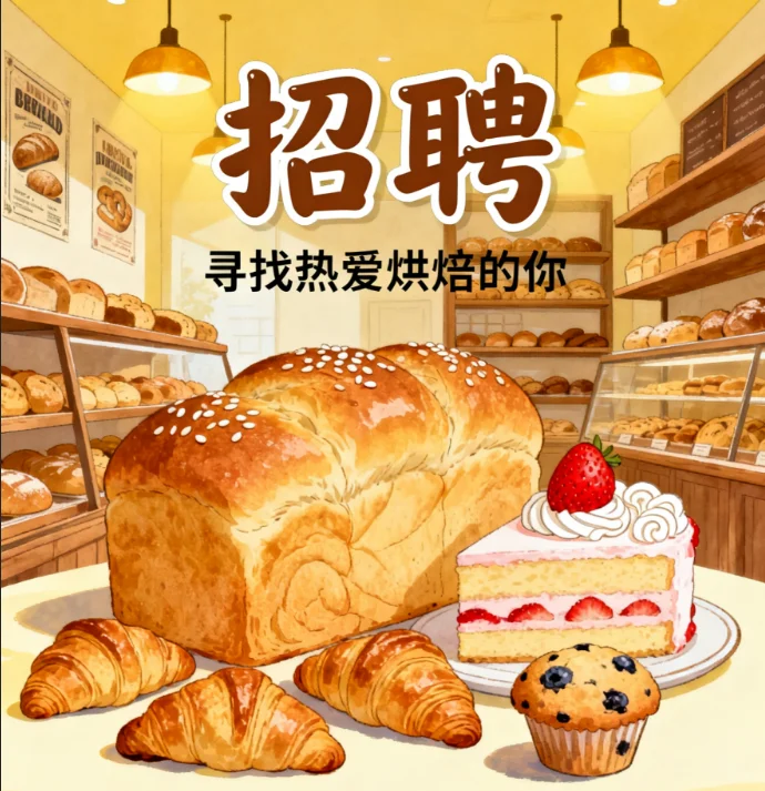 连锁门店高薪诚聘烘焙师