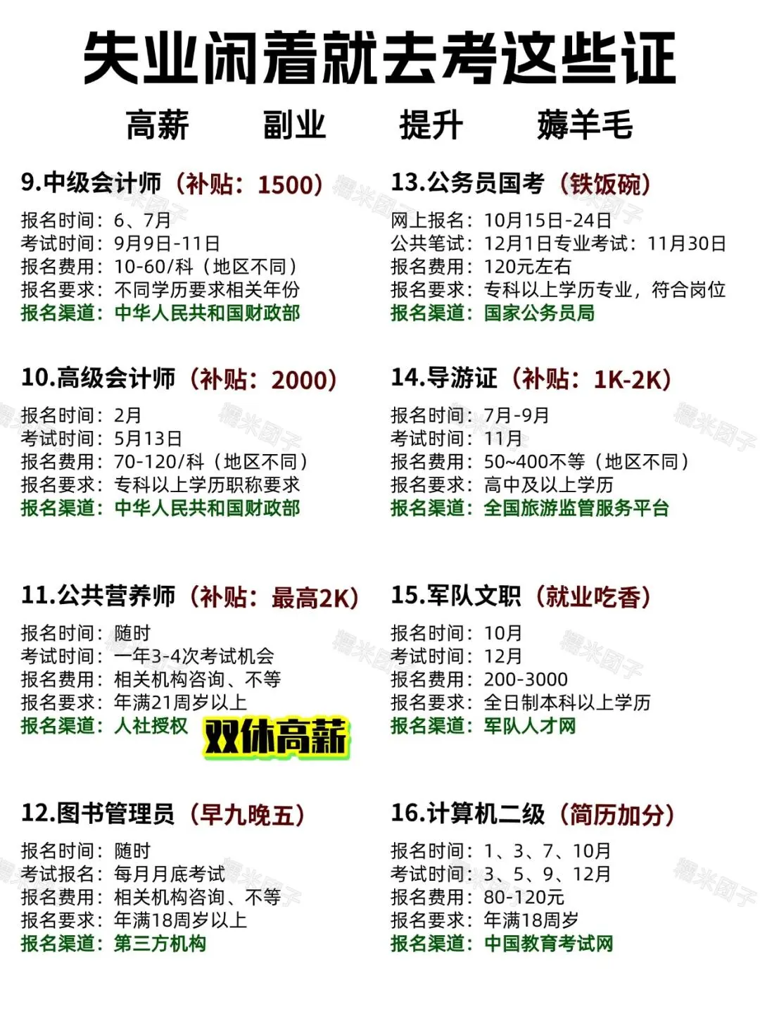 女生失业闲着就去考这些证，别摆烂|||
