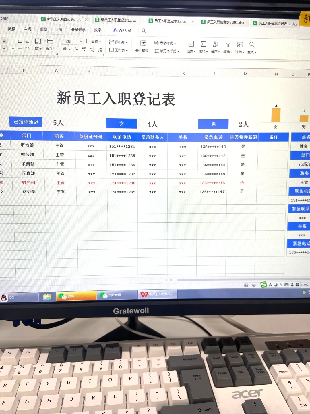 HR必备：新员工入职登记表