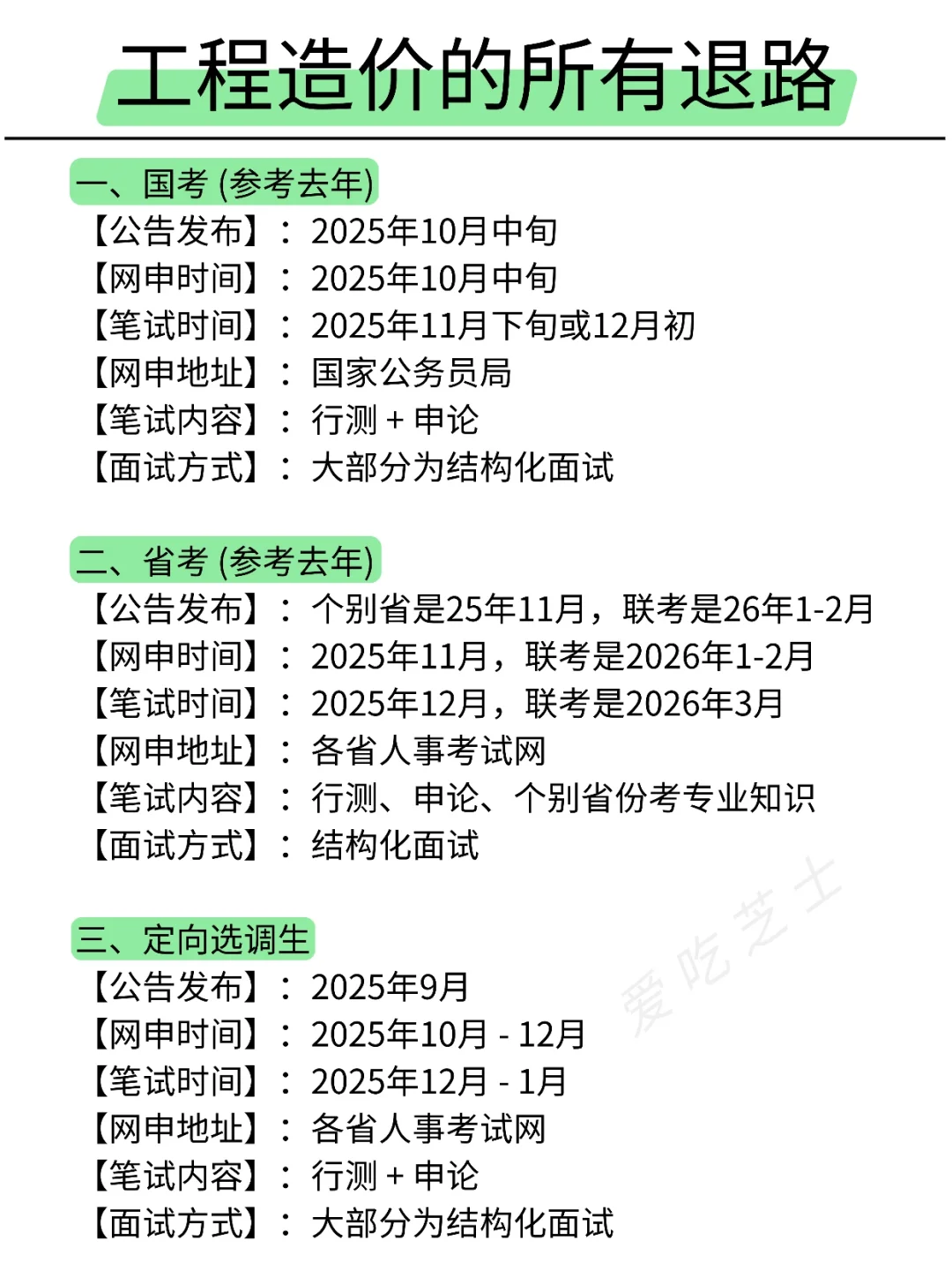 工程造价的所有退路来啦！！！