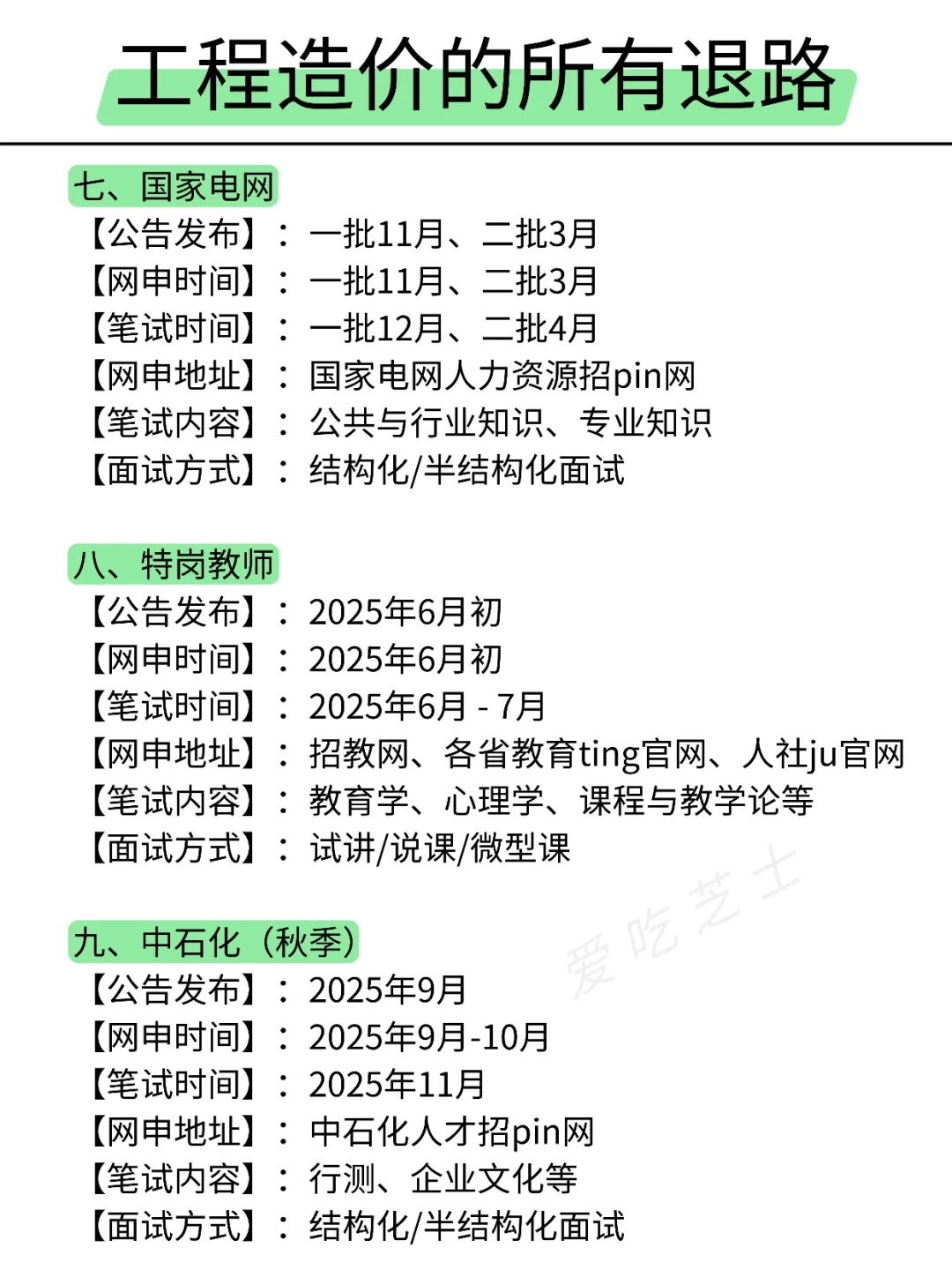 工程造价的所有退路来啦！！！