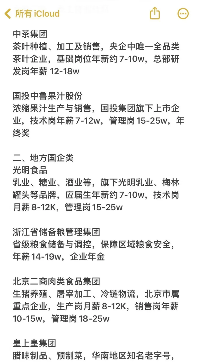 食品专业必投央国企——秋招篇