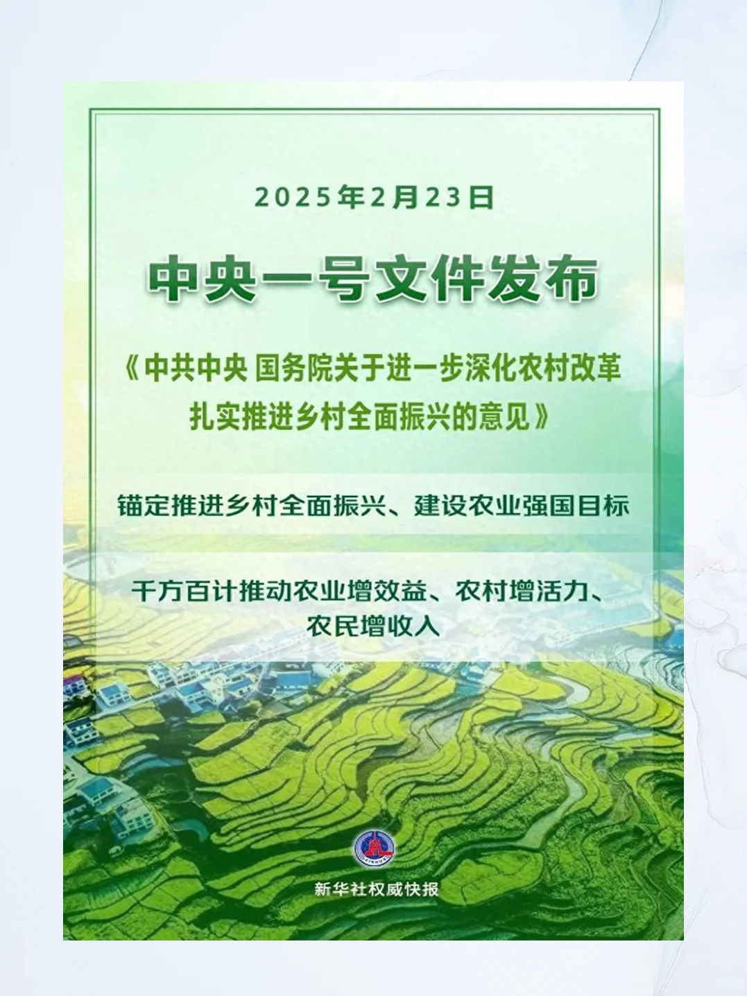 重磅丨2025中央一号文件发布，立马学习