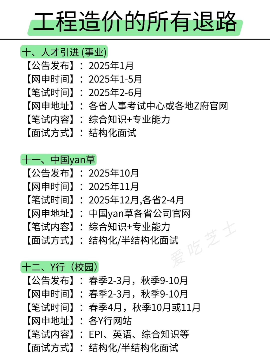 工程造价的所有退路来啦！！！