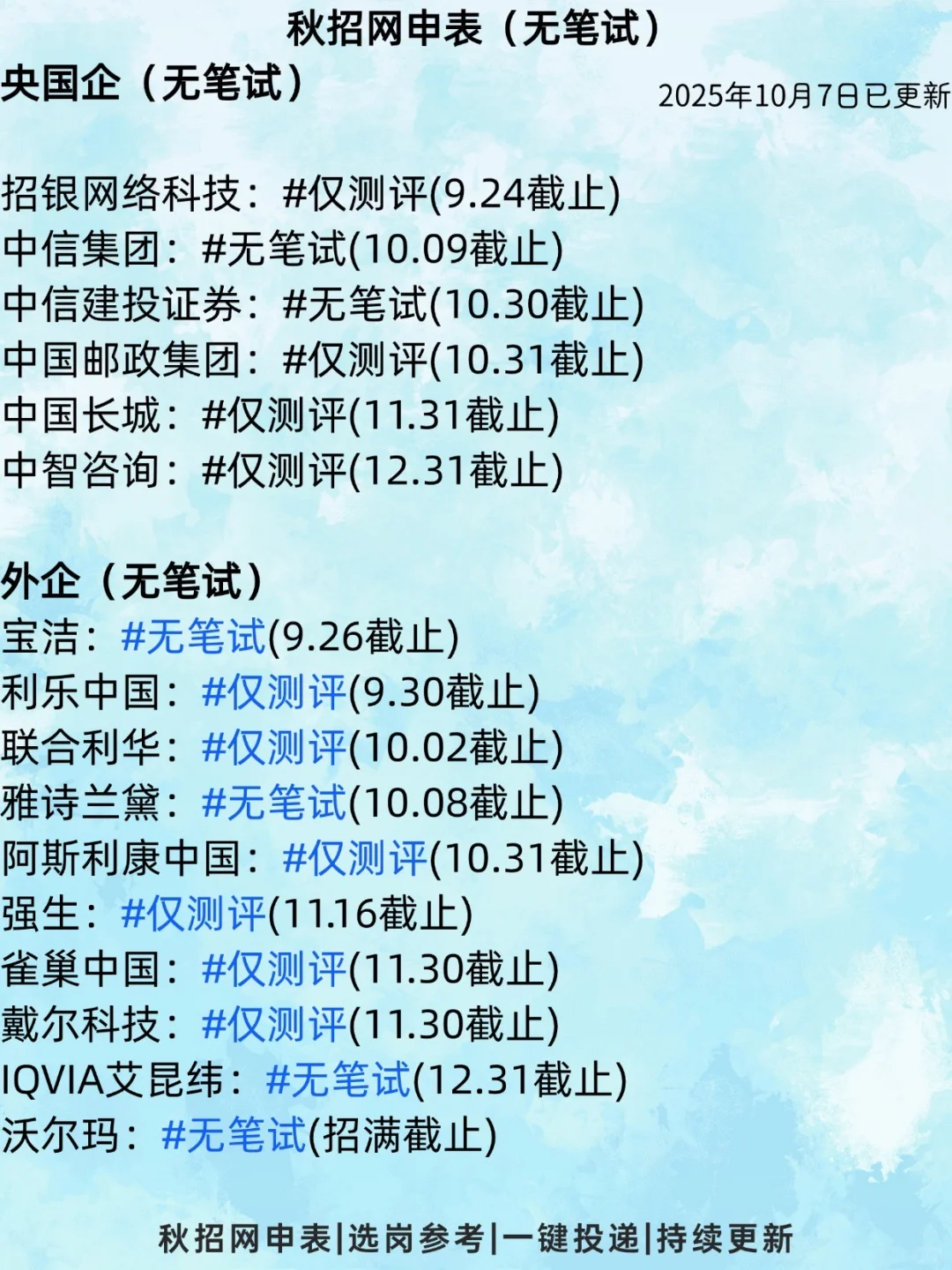 秋招最高效策略：只投免笔试