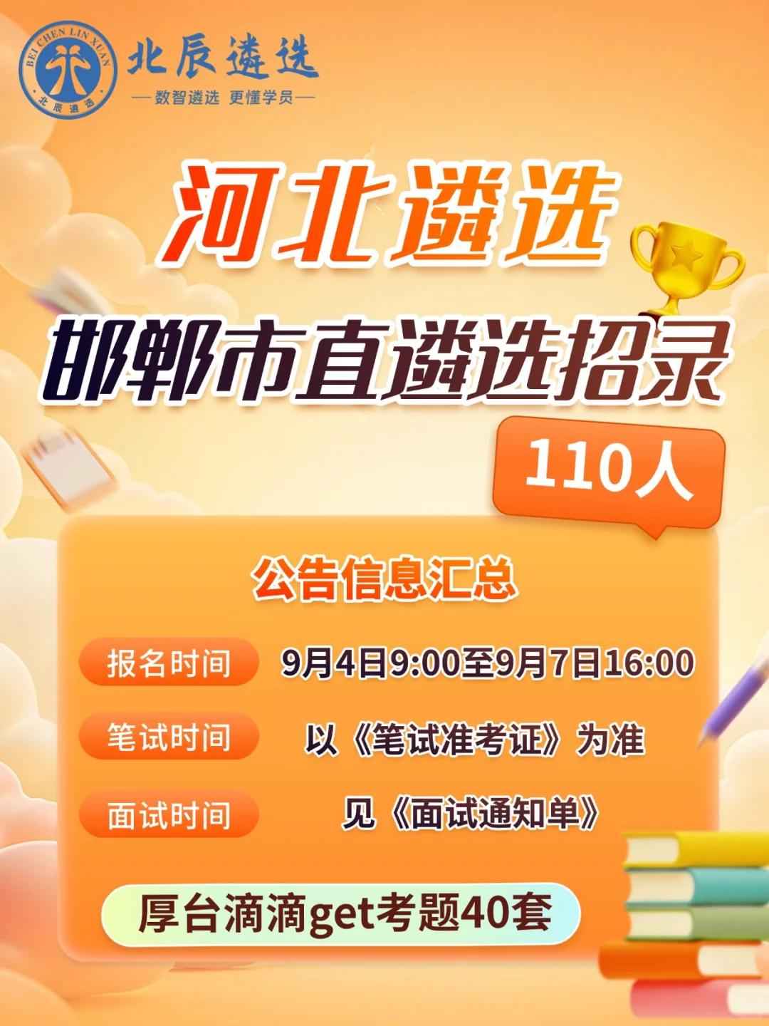 河北邯郸市直遴选招录110人！年龄38周岁！