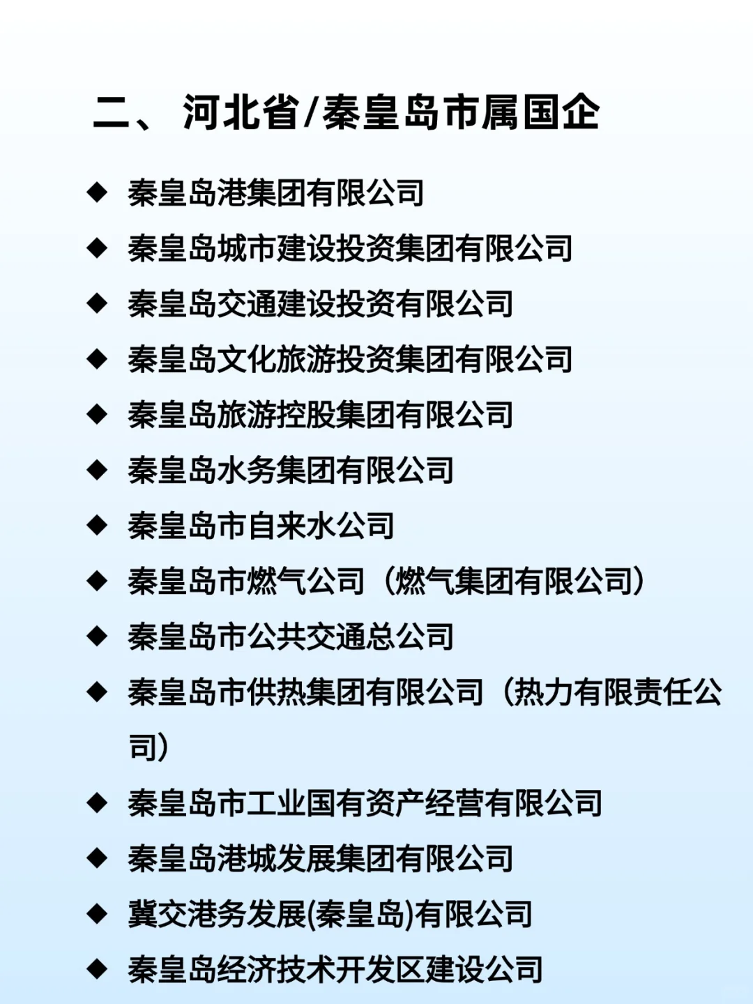 应届生一定要知道的央国企——秦皇岛篇