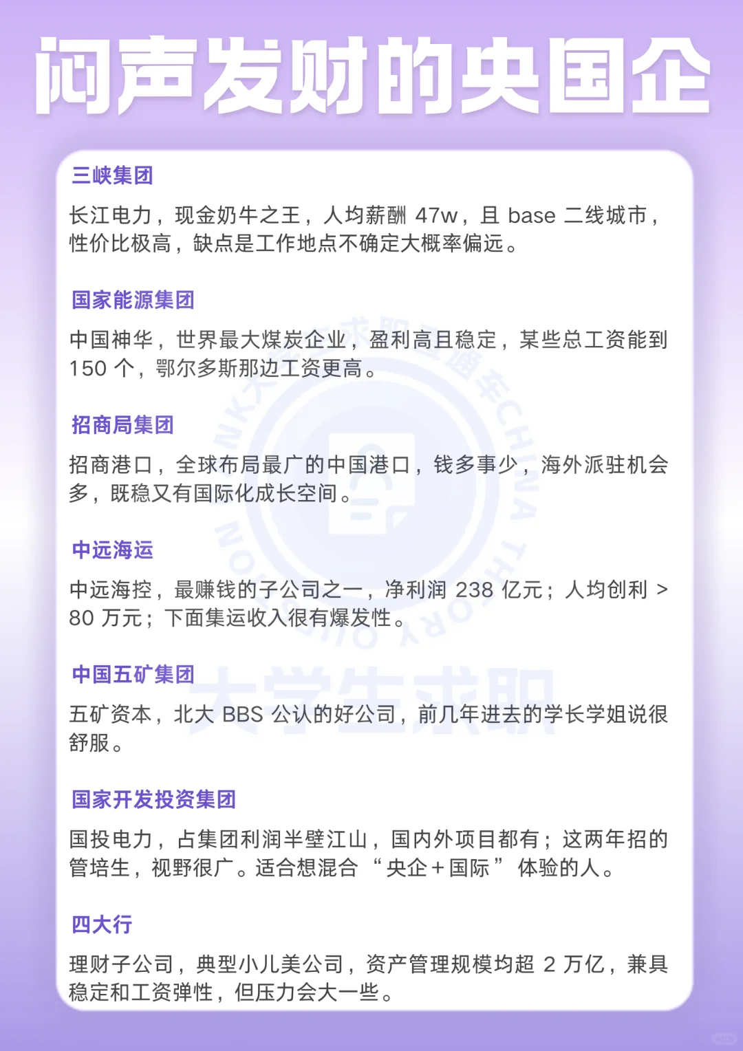闷声发财的央国企