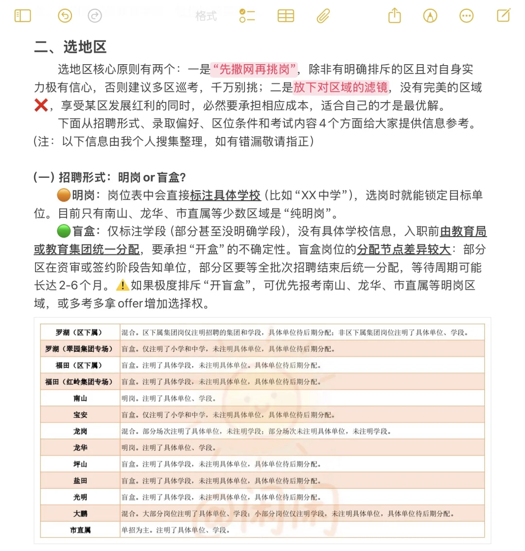 深圳教师编经验之选岗