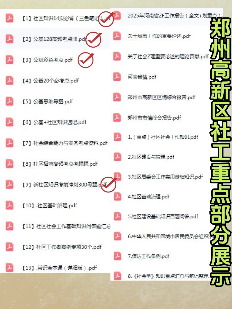 2025郑州高新区社区工作者招聘考试备考资料